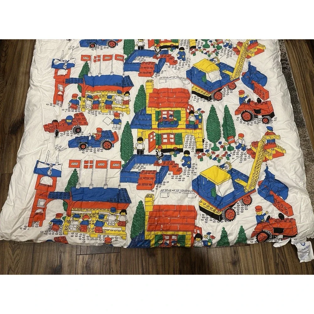 Vintage LEGO 60x85 Twin Comforter Blanket 80's/90's Made In Denmark Rare - Clean